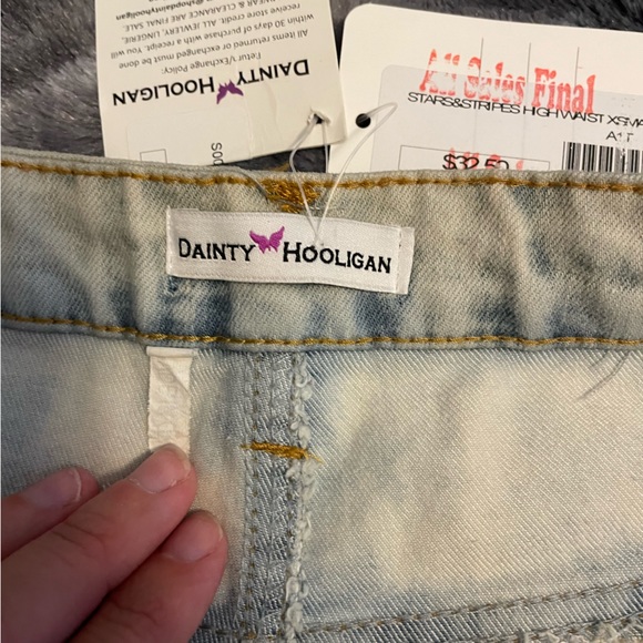 Dainty Hooligan Red White and Blue Jean Shorts - Picture 3 of 4